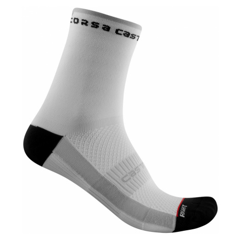 CASTELLI Cyklistické ponožky klasické - ROSSO CORSA 11 LADY - biela/čierna