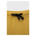 Detské bavlnené šortky Sisley žltá farba, nastaviteľný pás