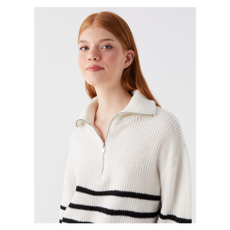 LC Waikiki Polo Neck Striped Long Sleeve Women's Knitwear Sweater