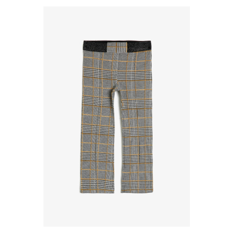 Koton Girl's Gray Colored Plaid Trousers