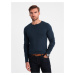 Ombre Classic men's sweater with round neckline - navy blue