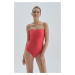 Dagi Red Covered Strapless Swimsuit