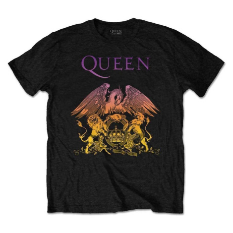 Queen Tričko Gradient Crest Black