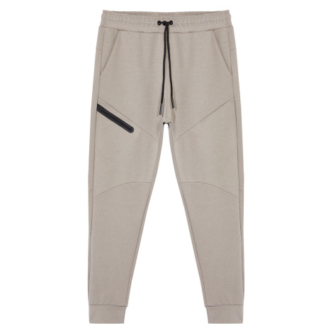 Trendyol Dark Beige Regular/Normal Cut Stitched Pocket Detailed Sportswear Sweatpants