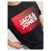JACK & JONES Tričko 'Corp'  červená / čierna / biela