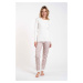 Juliana ́s pyjamas, long sleeves, long legs - ecru/print