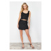 Trendyol Black Mini Shiny Sequin Embroidered Knitwear Skirt