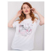 Women's white T-shirt with crystals