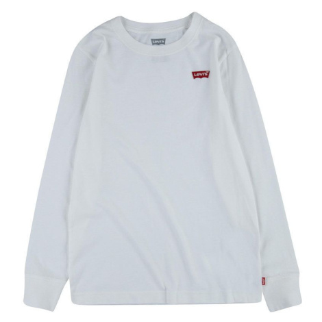 Detské tričko s dlhým rukávom Levi's biela farba, jednofarebné Levi´s