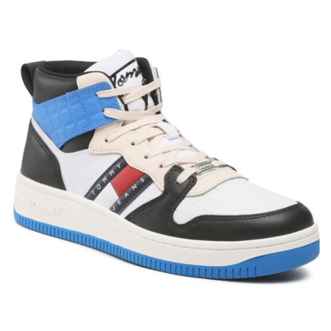Tommy Jeans Sneakersy Mid Cut Basket EM0EM01075 Biela