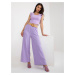 Light purple trousers made of airy fabric
