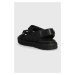 Kožené sandále Karl Lagerfeld SALON TRED dámske, čierna farba, KL44225