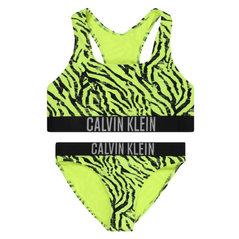 Calvin Klein Swimwear Bikiny  svetlosivá / jablková / čierna