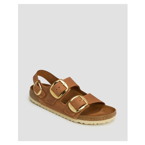 Dámske Hnedé Sandály Birkenstock Milano Big Buckle Oiled Leather Narrow