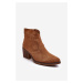 Suede Cowboy Boots with D&A Camel Zipper