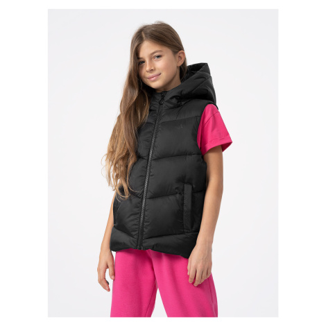 Girls' quilted vest 4F