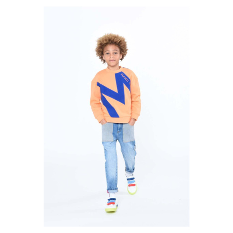 Detská bavlnená mikina Marc Jacobs oranžová farba, s potlačou