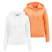 Women's hoodie 2 pcs white+papaya