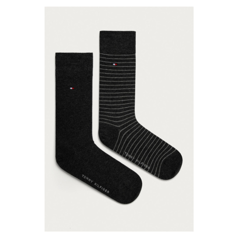 Ponožky Tommy Hilfiger 2-pak pánske, šedá farba, 100001496,