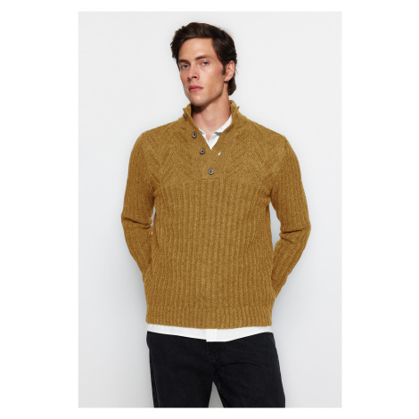 Trendyol Camel Unisex Slim Fit Wool Half Turtleneck Knitwear Sweater