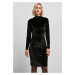 Women's velvet dress with turtle neck black