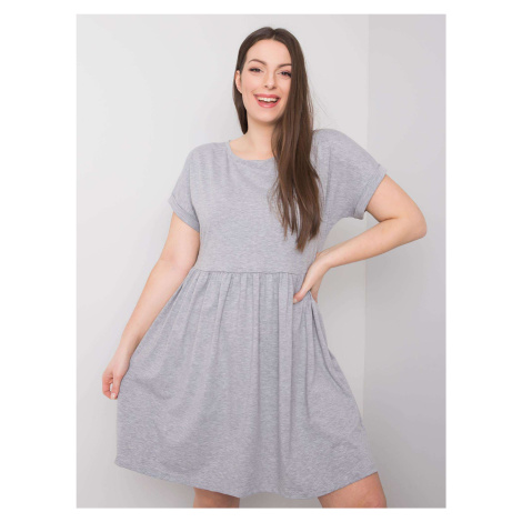 Oversized Grey Melange Cotton Dress