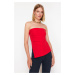 Trendyol Red Strapless Slit Detailed Woven Blouse