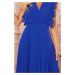Elegantné modré šaty BRENDA s plisovanou sukňou 315-2