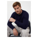 Trendyol Navy Blue Slim Crew Neck Textured Knitwear Sweater