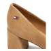 Tommy Hilfiger Lodičky Th Suede Mid Heel Block Pump FW0FW07717 Béžová