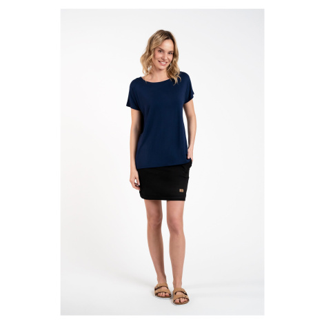 Women's blouse Ksenia with short sleeves - navy blue Italian Fashion