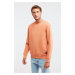 GRIMELANGE Travis Men's Soft Fabric Regular Fit Round Neck Orange Sweatshir