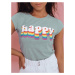 Women's T-shirt HAPPY mint Dstreet