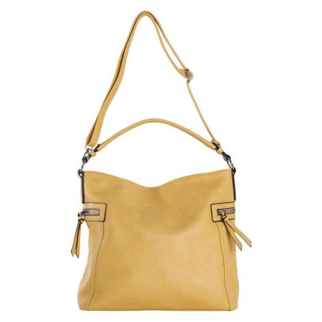 Women's dark yellow shoulder bag with handle
