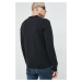 Bavlnený sveter HUGO pánsky, čierna farba, tenký,, 50475083