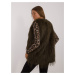 Khaki fur vest with hook-and-loop fastening