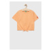 Detské bavlnené tričko United Colors of Benetton oranžová farba