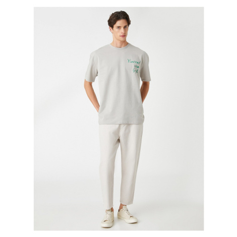 Koton Basic Gabardine Trousers with Button Detail and Pockets