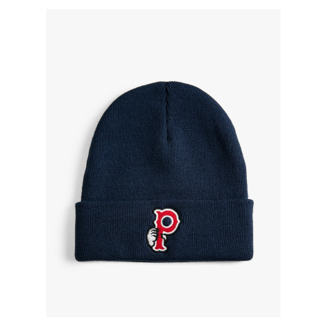 Koton Basic College Beanie with Embroidered Fold Detail.