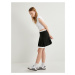 Koton Mini Pleated A-Line Skirt Double Layered Color Contrast