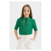 DEFACTO Girl's Crop Polo Neck Sweater