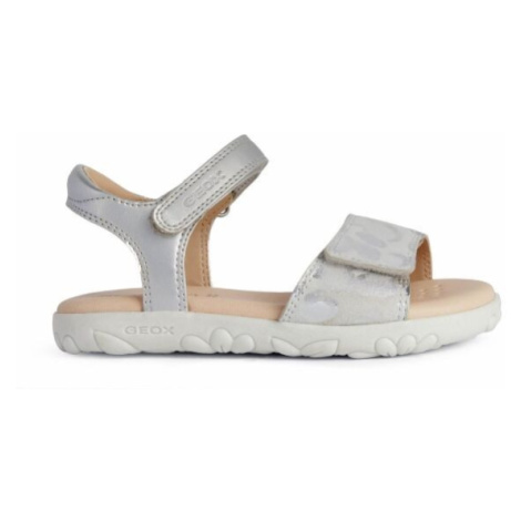 Geox J SANDAL HAITI GIRL Dievčenské sandále, strieborná, veľkosť