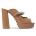 Kurt Geiger Šľapky Duke Platform Peep Toe 9559248309 Hnedá