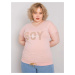 Dusty pink blouse plus size with ribbing