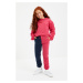 Trendyol Fuchsia Color Block Girl Knitted Sweatpants