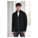 83582 Dewberry Zippered Knitwear Mens Cardigan with Pocket-BLACK