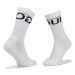 Hugo Súprava 2 párov vysokých ponožiek unisex 2P Qs Rib Logo Cc 50401985 Biela