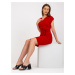 Basic red dress RUE PARIS with short sleeves