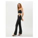 Koton Flare Trousers Window Detail Slit