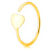 Piercing v žltom 14K zlate - kontúra krúžku ukončená plochým srdiečkom